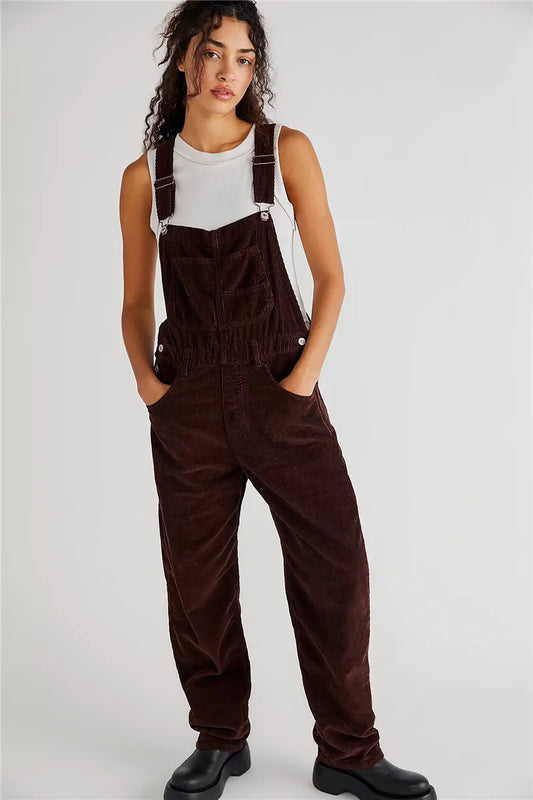 OverAllure - Winifred Cord Vintage Denim tuinbroek