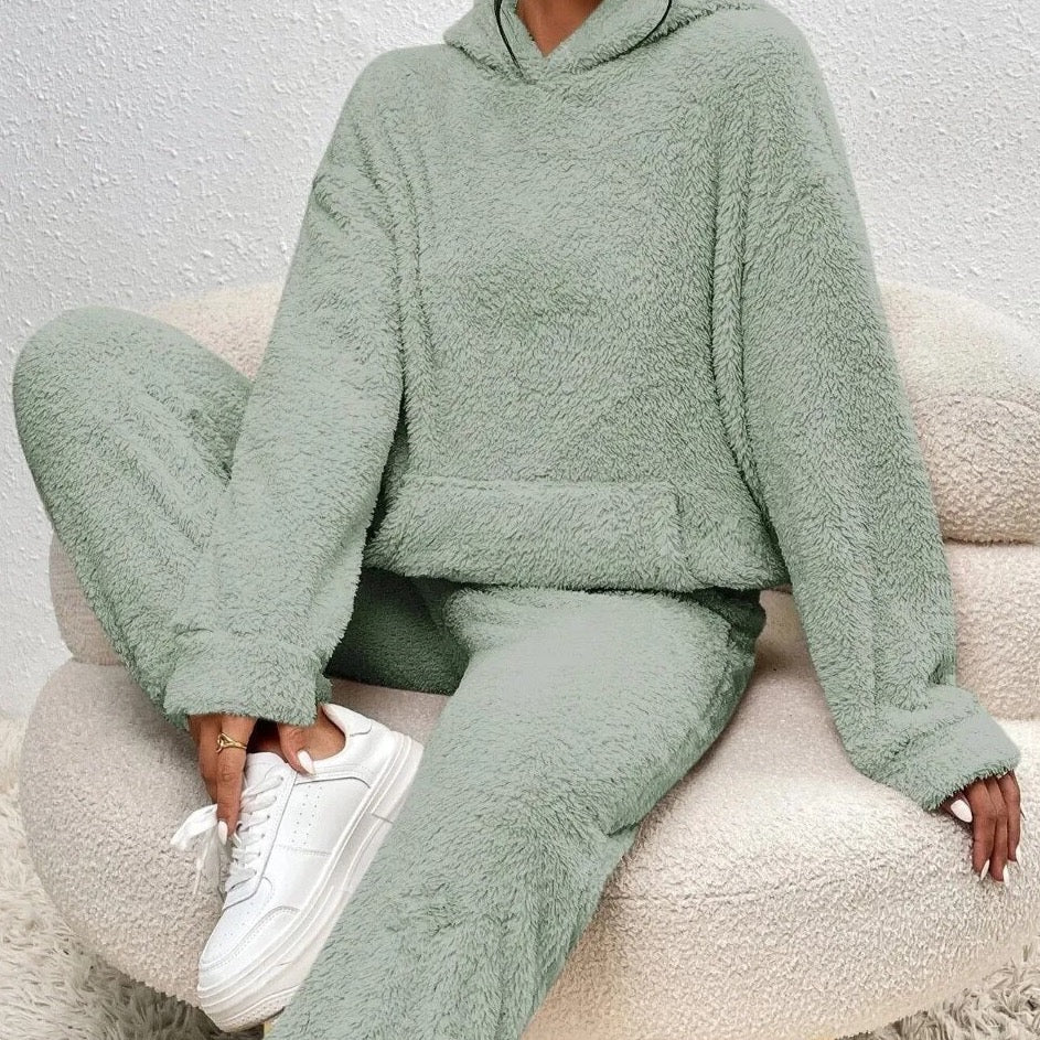 HavenWear - Ultra-comfortabel teddy huispak met capuchon