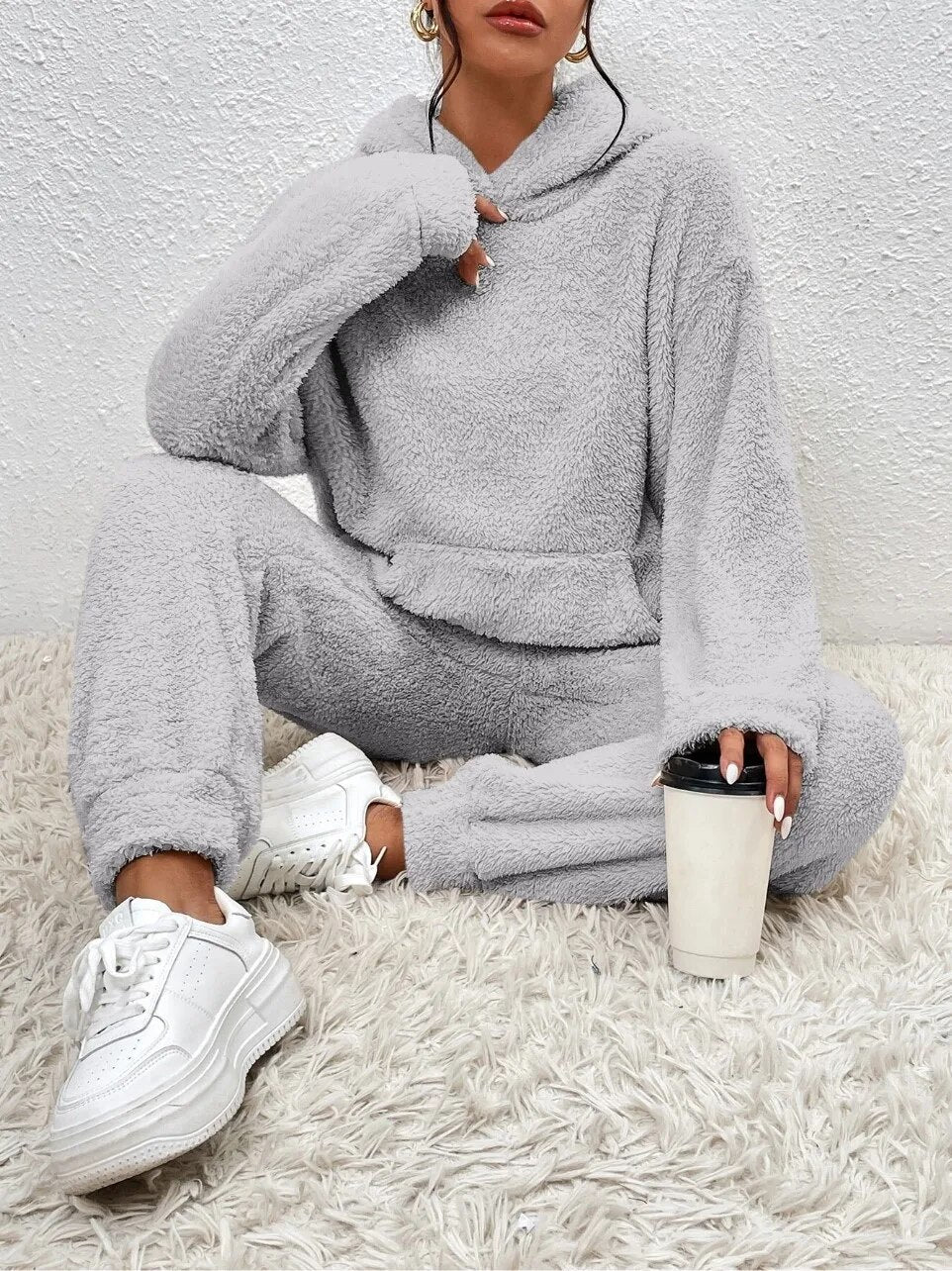HavenWear - Ultra-comfortabel teddy huispak met capuchon