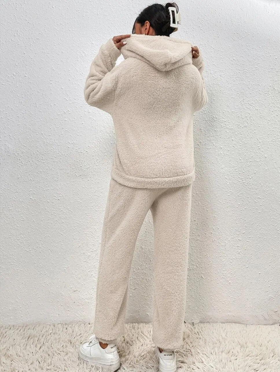 HavenWear - Ultra-comfortabel teddy huispak met capuchon