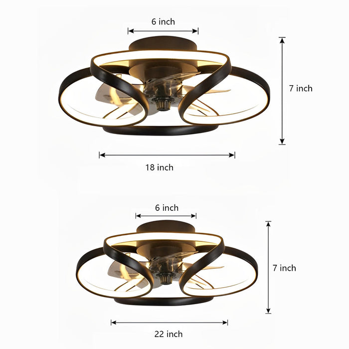 ZephyrLight | Bloem Led Moderne Inbouw Plafondventilator Met Afstandsbediening