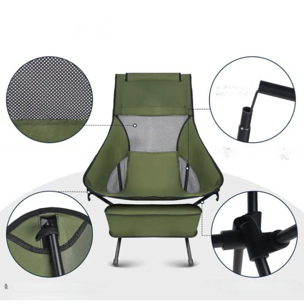 OutdoorOasis | Opvouwbare Campingstoel - Comfort+