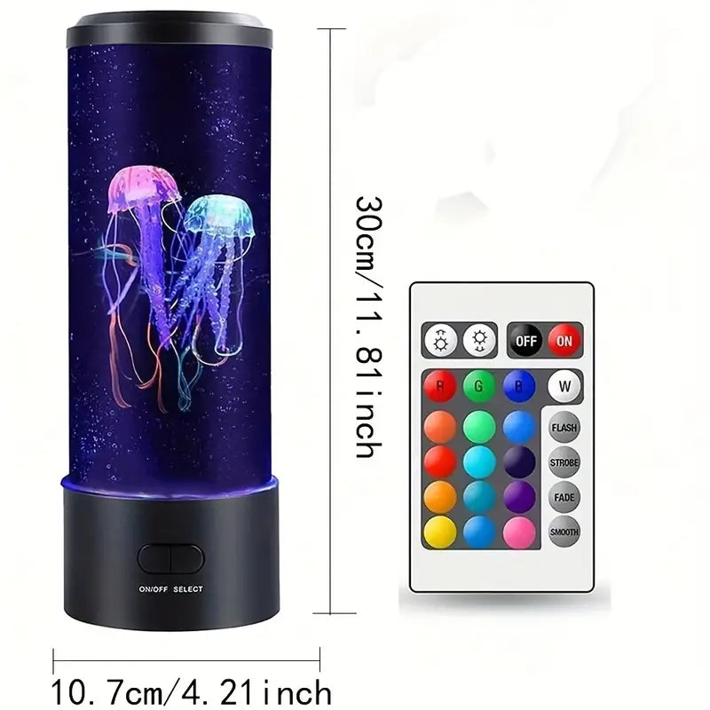 SerenitySphere | Aquarium & Kwallen Lava Lamp l Kalmerende sfeerlamp l 7 Kleuren LED