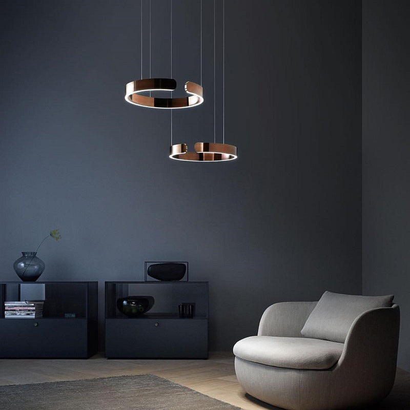 ModernLuxe | Edge Moderne Cirkel LED Hanglamp Zwart/Wit/Goud Metaal Slaapkamer/Eetkamer/Woonkamer