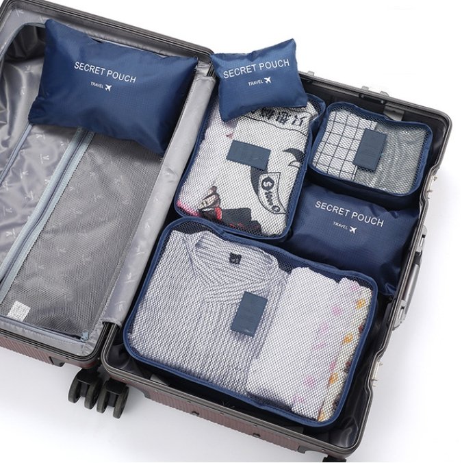 PackEase - Zesdelige set Sandsberg organizer bagage inpakblokjes binnenzakken