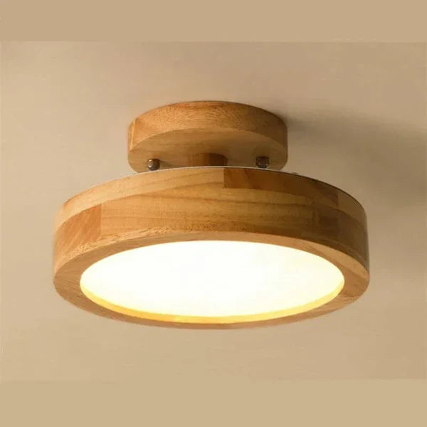 WoodenGlow | Elegante Houten Ronde Plafondlamp