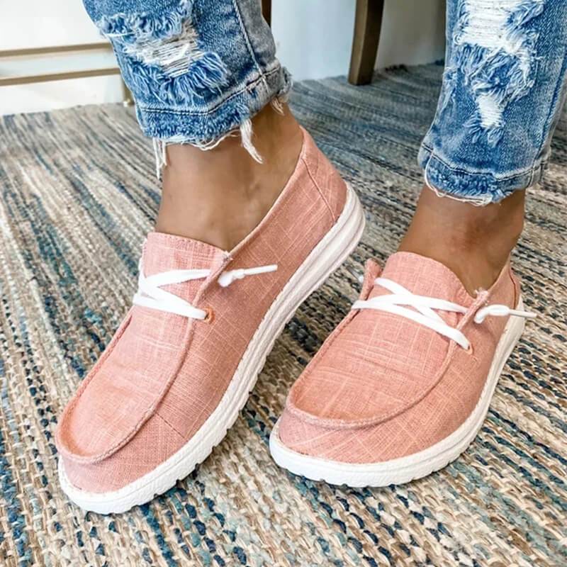 ElysianWear - Dames Canvas Lace-Up Loafers