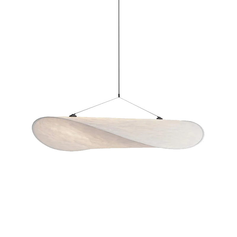 Eleganzia | Modern LED Hanglamp van Metaal en Kunstzijde in Wit voor een Rustgevende Slaap