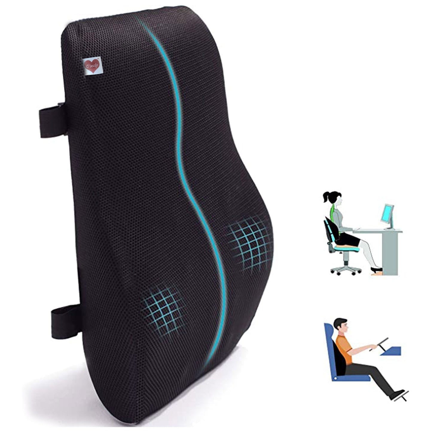 ComfortAlign | Orthopedisch Ergonomisch Zwart Rugsteun