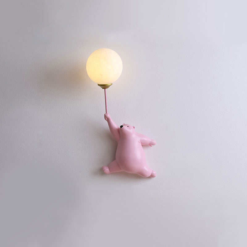 ModishRadiance | Bear LED Wandlamp Wit/Blauw/Roze Hars/Acryl Slaap/Woon/Kinderkamer