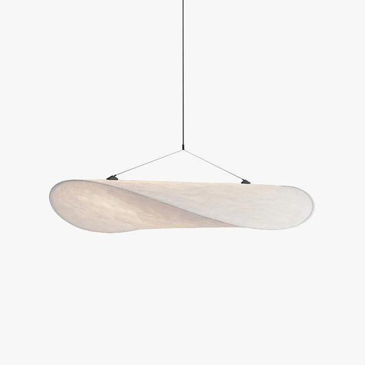 Eleganzia | Modern LED Hanglamp van Metaal en Kunstzijde in Wit voor een Rustgevende Slaap