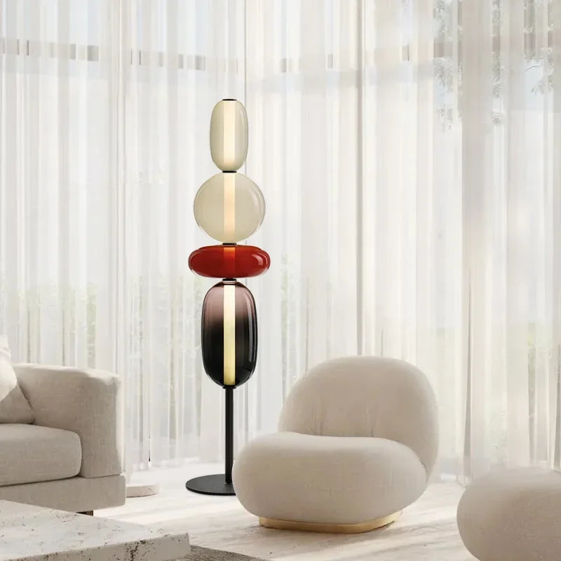 LustroLicht - Bonbonkleurige glazen staande lamp