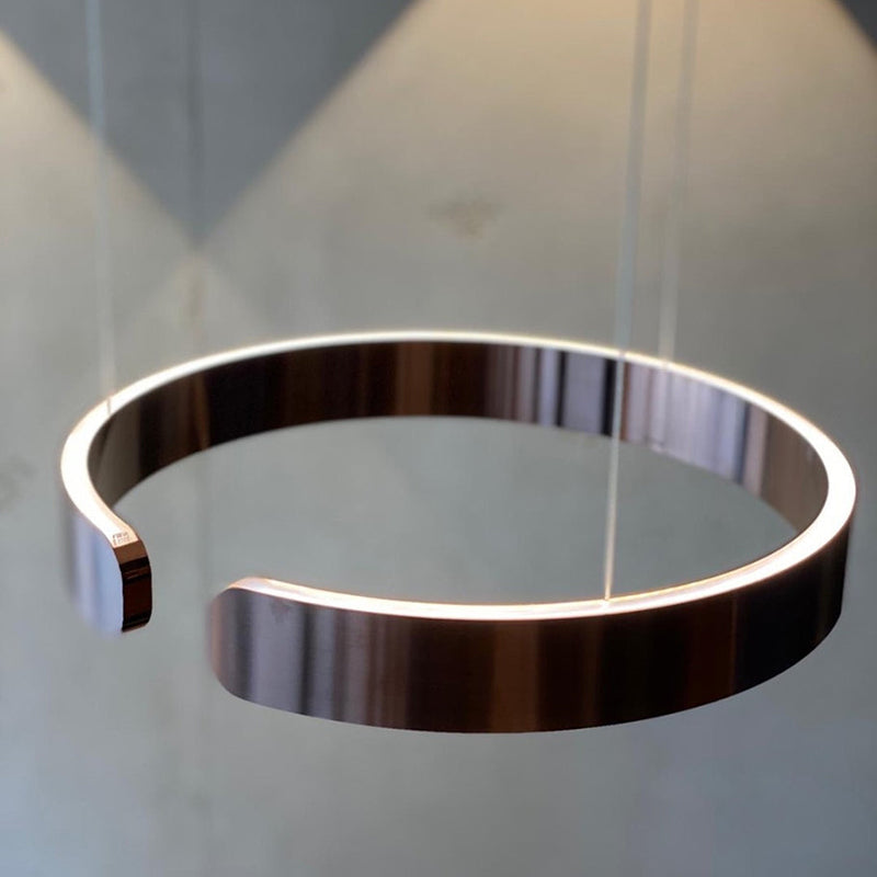 ModernLuxe | Edge Moderne Cirkel LED Hanglamp Zwart/Wit/Goud Metaal Slaapkamer/Eetkamer/Woonkamer