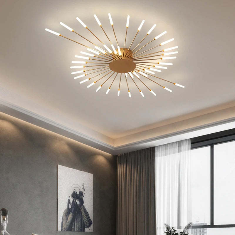 VogueGlow | Lowry Large LED Plafondlampen Wit Metaal Woonkamer Slaapkamer Hotel