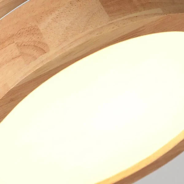 WoodenGlow | Elegante Houten Ronde Plafondlamp