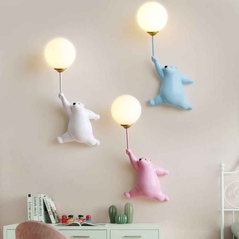 ModishRadiance | Bear LED Wandlamp Wit/Blauw/Roze Hars/Acryl Slaap/Woon/Kinderkamer