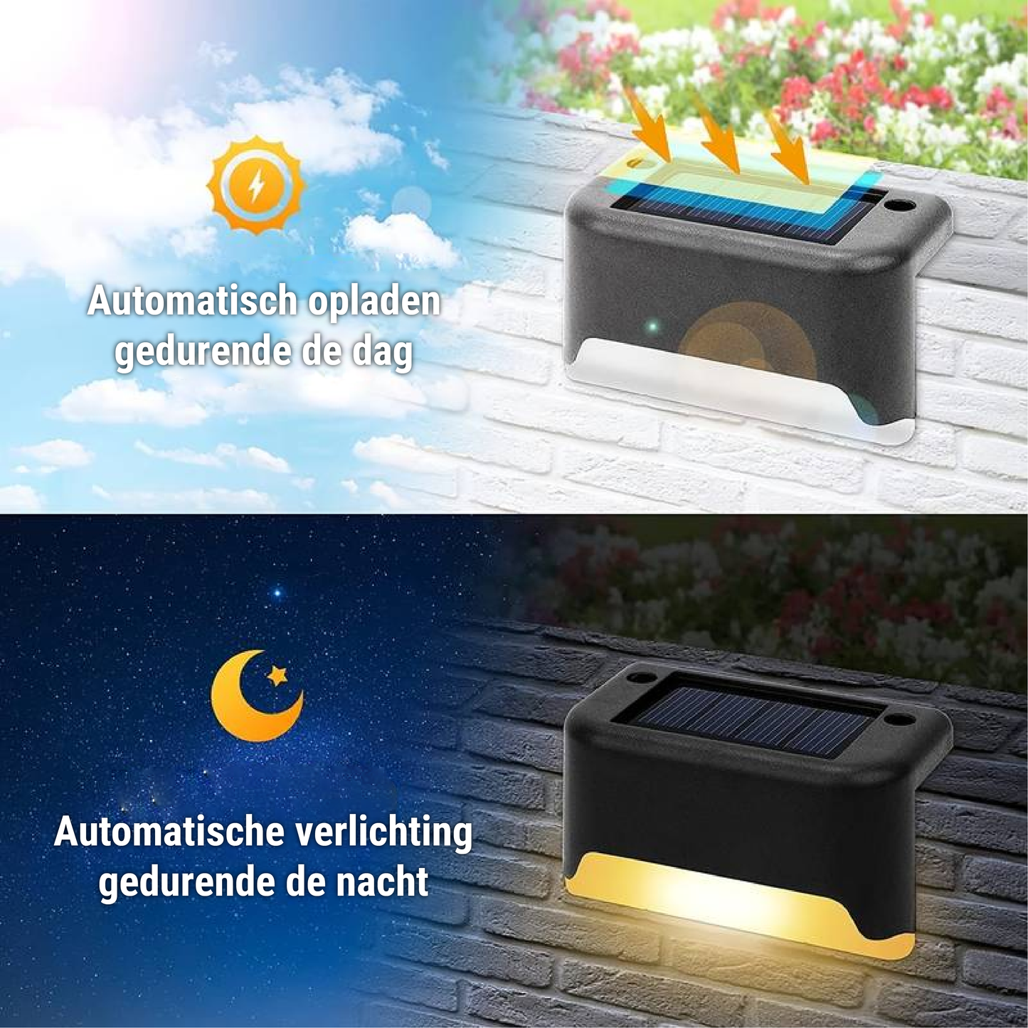 LumiEssence - Draadloze LED wandlampen op zonne-energie - Creëer de perfecte sfeer in je tuin!