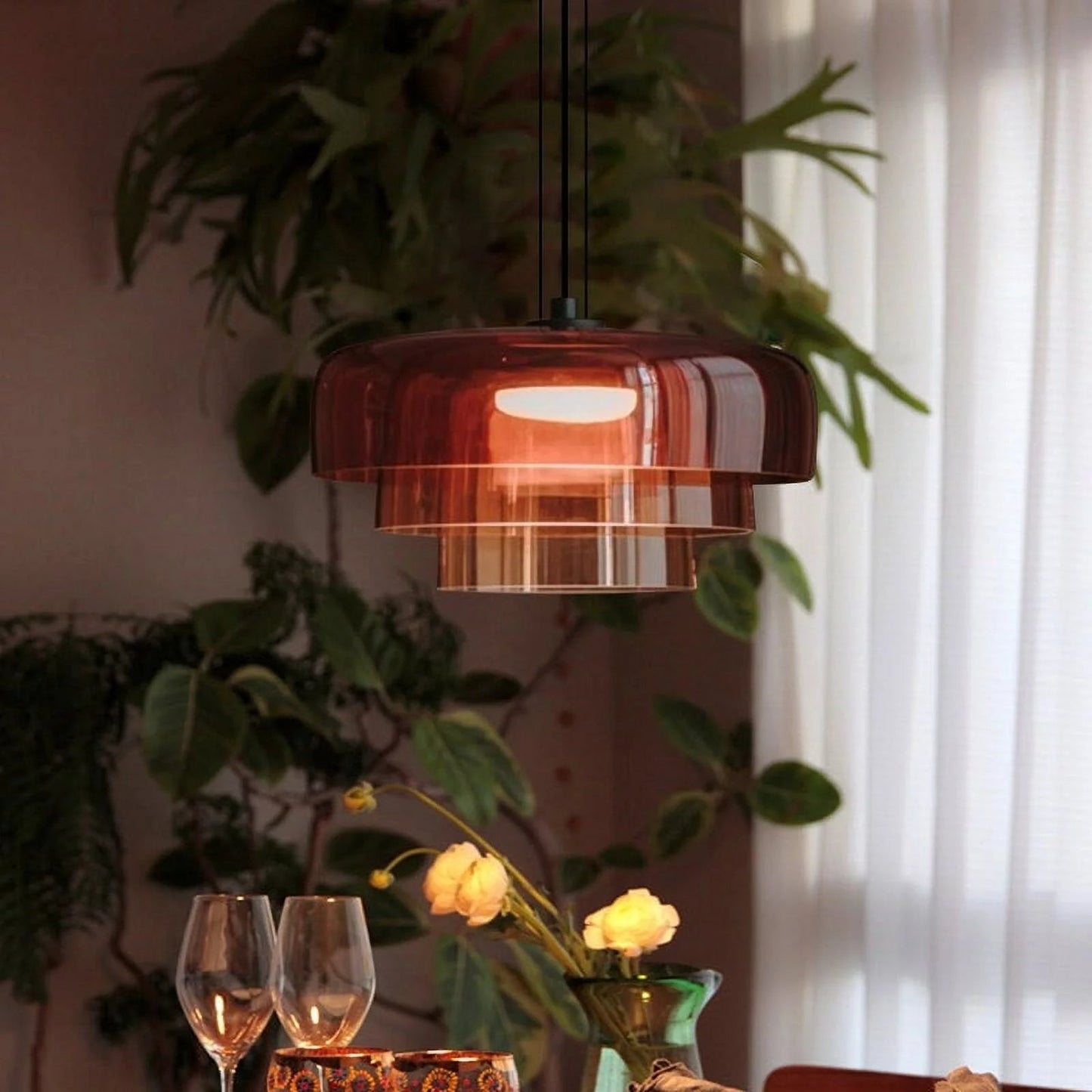 EvoGlow - Hanglamp van noors glas