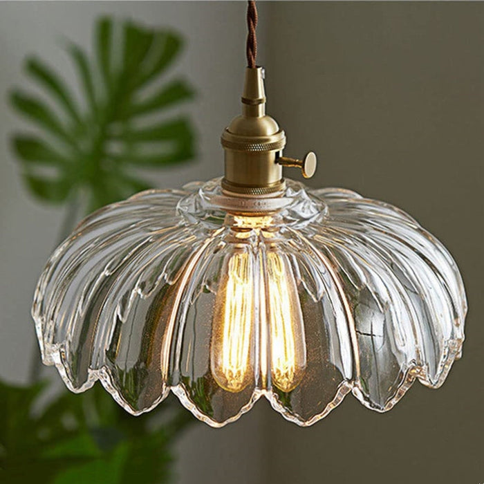 AuraBloom | Vintage Glazen Bloem Hanglamp