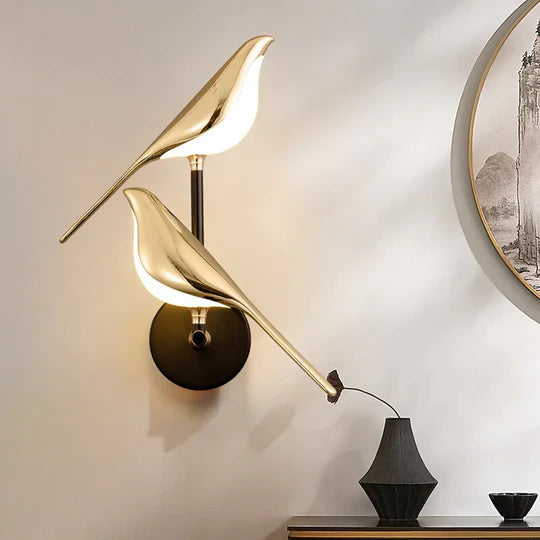 AuroraWings | Scandinavische LED-vogel wandlamp