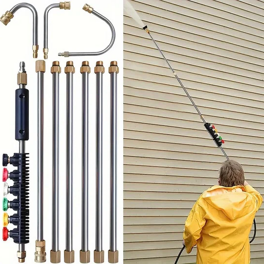 HydroForce Elite - Telescopische hogedrukreinigerset met 4000 PSI voor het reinigen van muren, dakafvoeren en goten