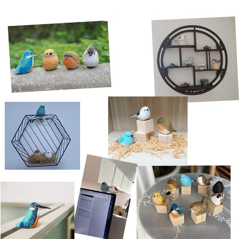 GloRadiance - Unieke Handgemaakte Houten Vogels | Decoratie Huis | Houten Beeldjes