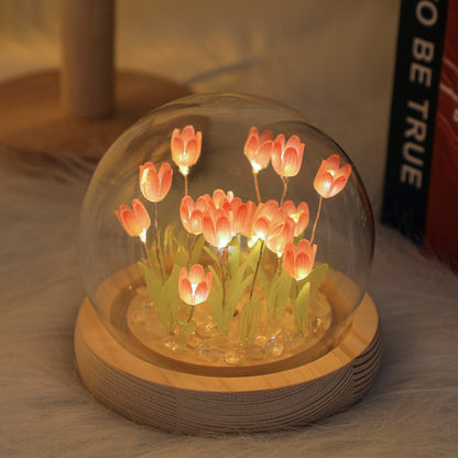 TulipAura - Elegante Bloemen Nachtlamp met Zacht Licht