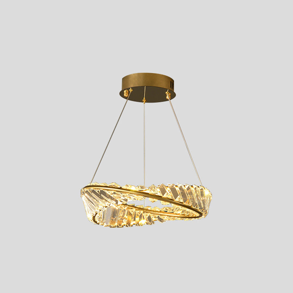 ElegaLume | Moderne Ronde LED Hanglamp Metaal/Glas Goud Slaap/Woon/Eetkamer