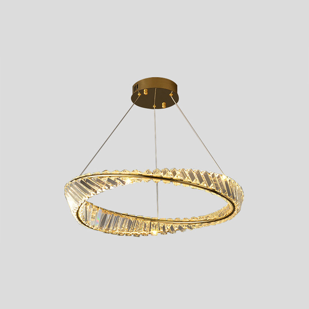 ElegaLume | Moderne Ronde LED Hanglamp Metaal/Glas Goud Slaap/Woon/Eetkamer